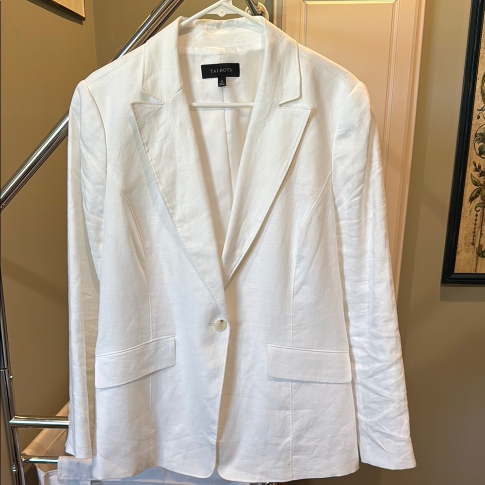 Talbots White Blazer Classic Suit Jacket